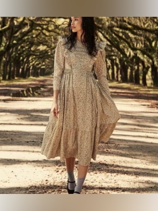 Doen Dresses & Skirts - NWT Doen Anusha Cream Floral Ruffle Maxi Dress